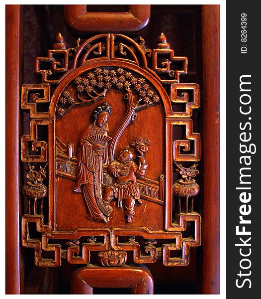 Piece Of Wood Carving In The Beijing Opera Perform