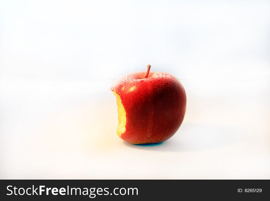 A photo of fresh and juicy apple. A photo of fresh and juicy apple