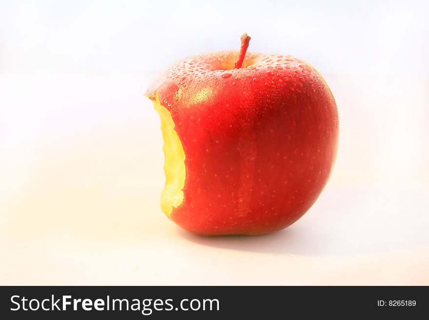 A photo of fresh and juicy apple. A photo of fresh and juicy apple