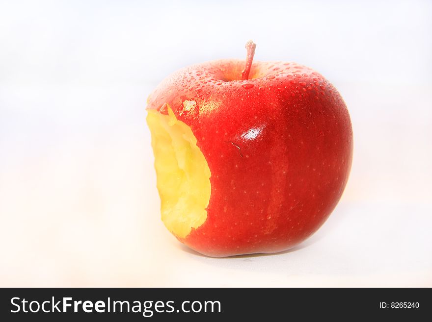 A photo of fresh and juicy apple. A photo of fresh and juicy apple