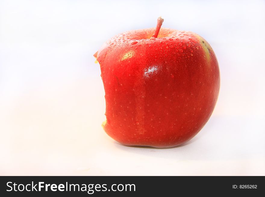 A photo of fresh and juicy apple. A photo of fresh and juicy apple