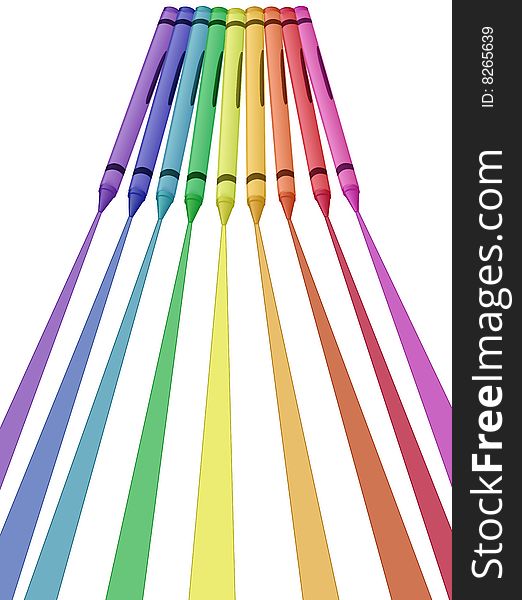 Crayon Lines - Vector Illustration