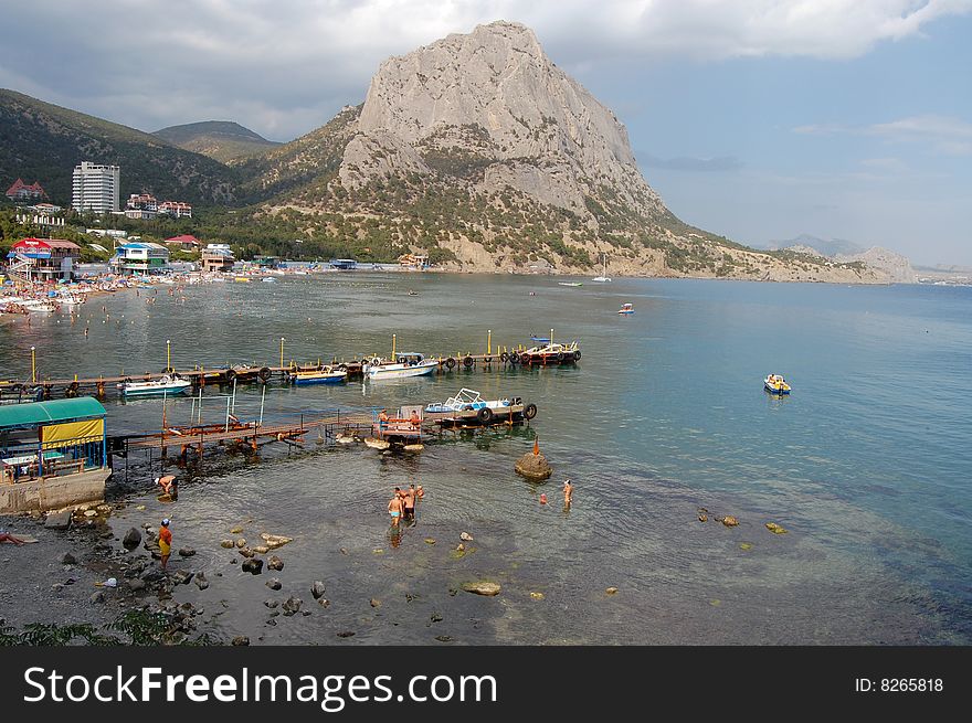 Quay on Black Sea in Crimea