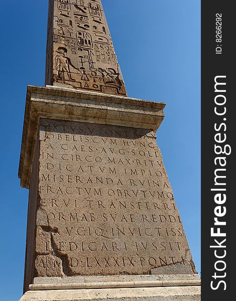 Obelisk Details Piazza Del Popolo Rome Italy