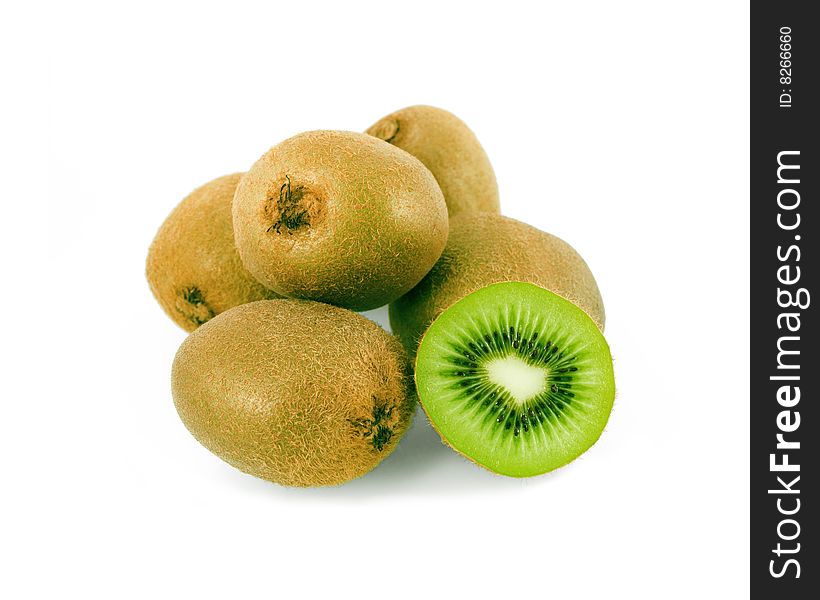 Kiwi fruit on a white background. Isolation on white