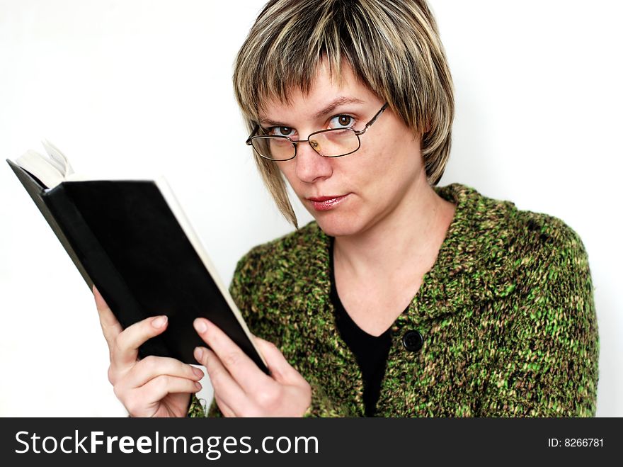 Reading Woman In Glasses
