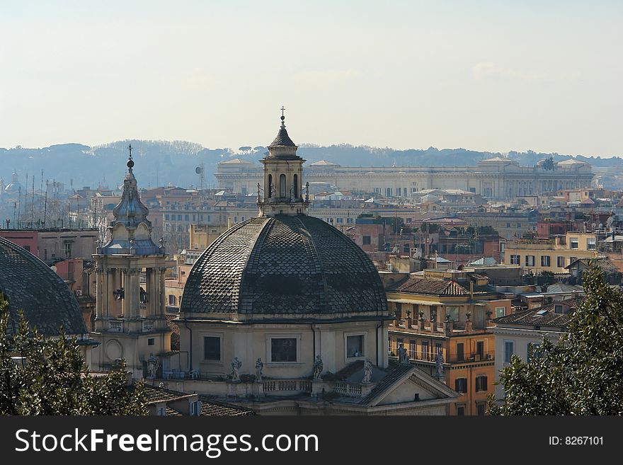 The city of Rome, Italy, near piazza del Popolo. The city of Rome, Italy, near piazza del Popolo.