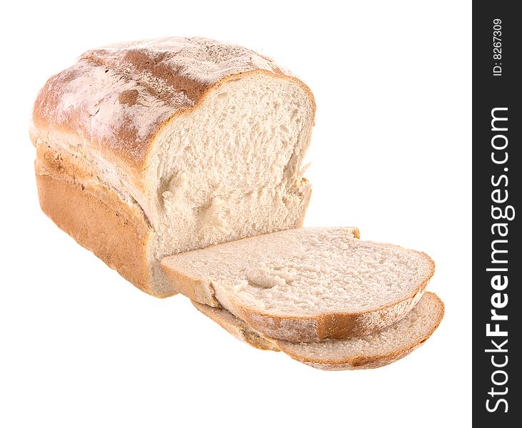 Loaf of bread isolated against a white background