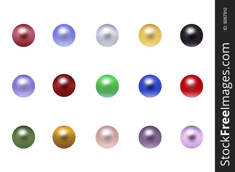 Varicoloured pearls, for registration and decoration of images