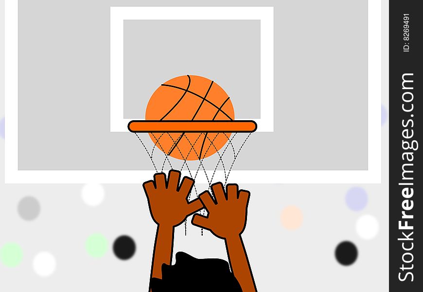 An illustration of a basketball goal