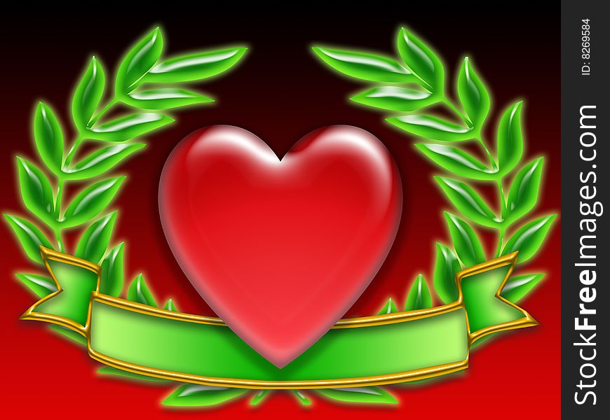 Poker banner hearts