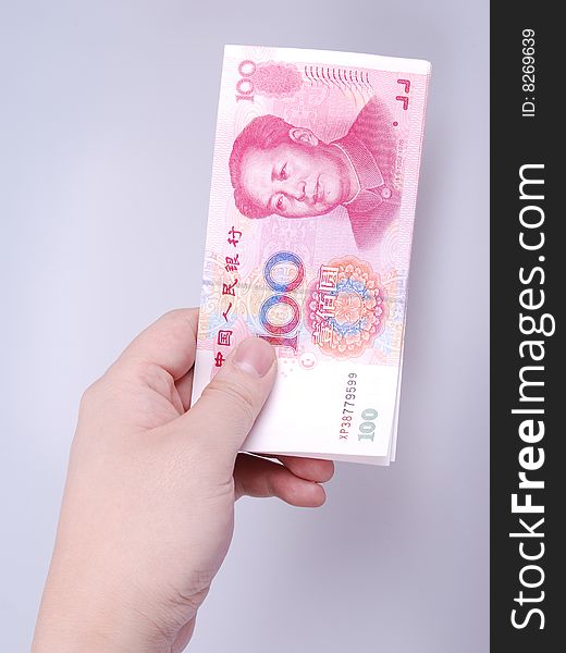 China money RMB100  in hand