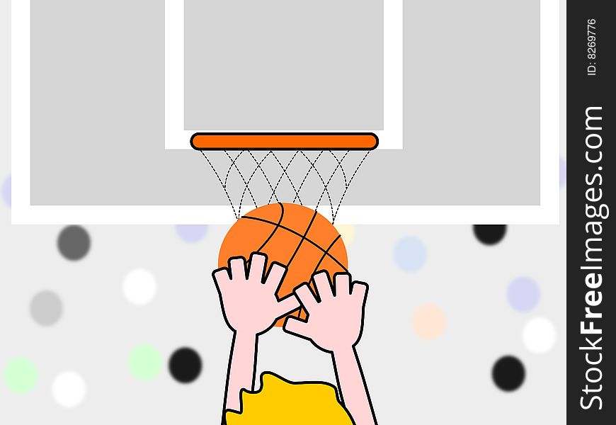 An illustration of a basketball match