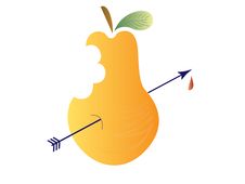 Punctured Pear Royalty Free Stock Image Punctured Pear Royalty Free Stock Image