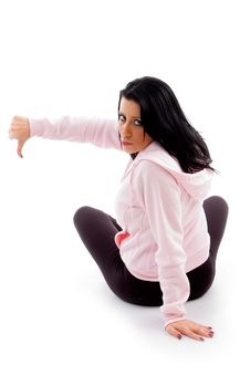 Back Pose Of Model With Thumbs Down Royalty Free Stock Photos Back Pose Of Model With Thumbs Down Royalty Free Stock Photos