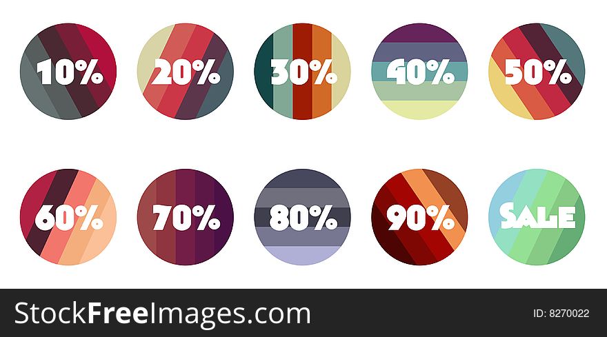 Color spot with percent and sale