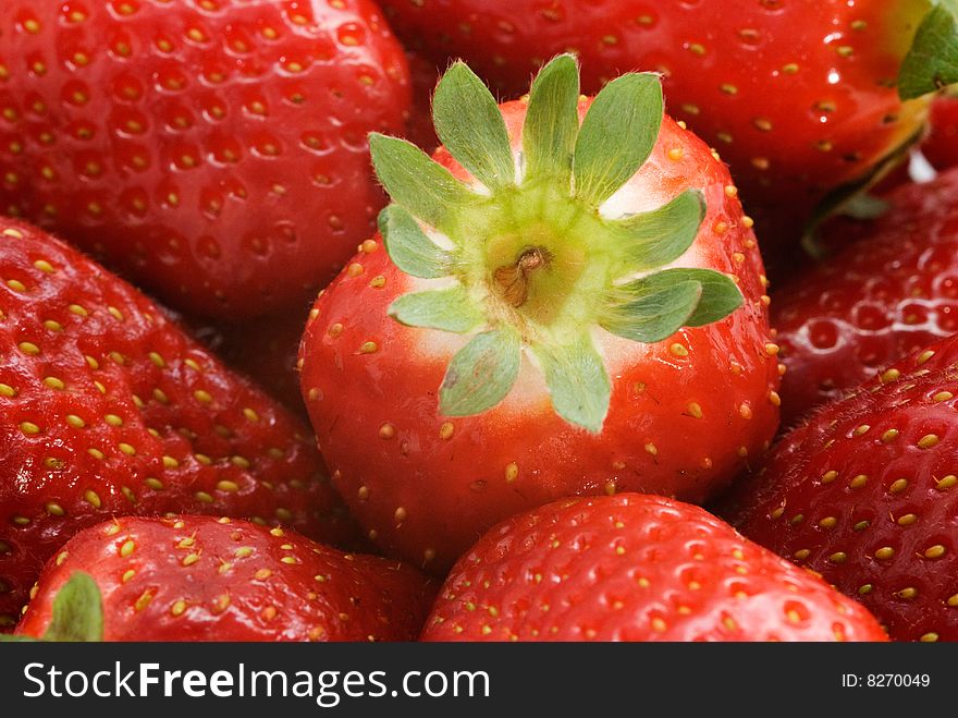 Close up of pile of ripe strawberries. Close up of pile of ripe strawberries
