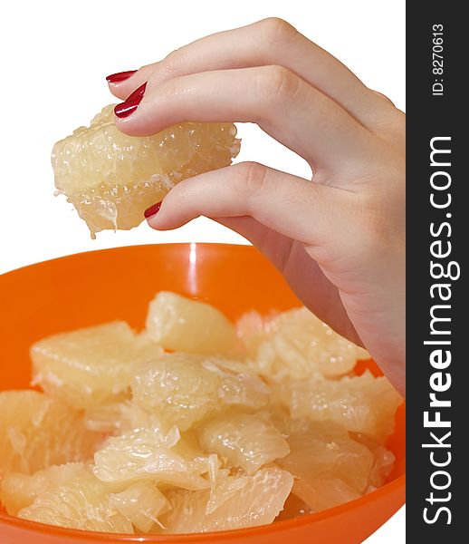 Picture on the fruit diet on isolated white background. Picture on the fruit diet on isolated white background