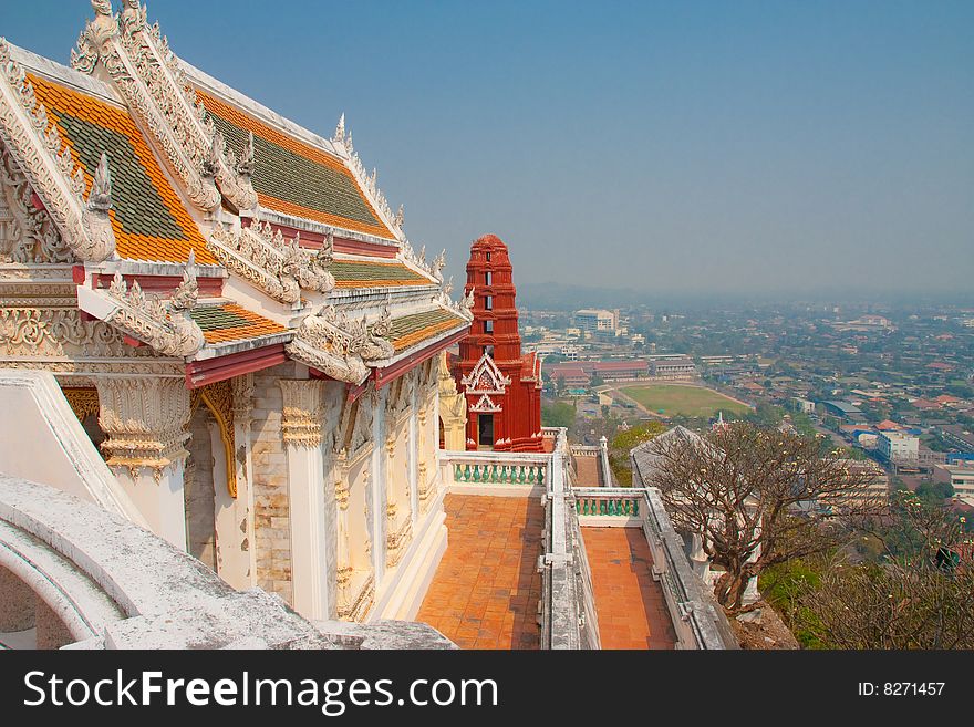 Old pagoda and church on the mountain, Petchaburi, Thailand. Old pagoda and church on the mountain, Petchaburi, Thailand.