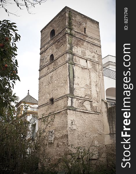 Ancient tower of the wall of Seville. Ancient tower of the wall of Seville