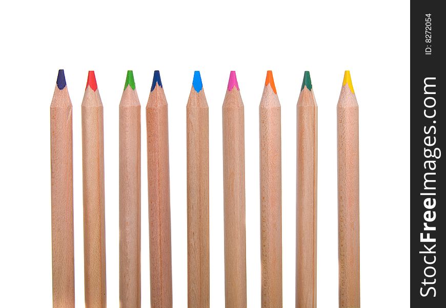 Pencils isolated on white background.