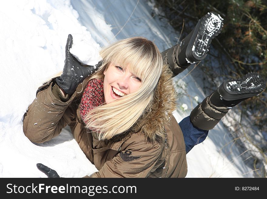 The winter pretty lady outdoor. The winter pretty lady outdoor