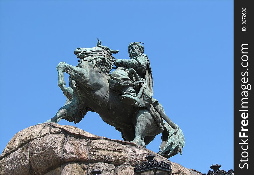 The monument of Bogdan Khmelnitskiy on Sofiyvska Square in Kiev, ukraine. The monument of Bogdan Khmelnitskiy on Sofiyvska Square in Kiev, ukraine