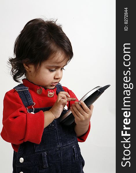 Kid playing with phone