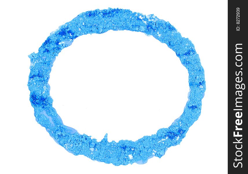 Original circle frame from crushed blue chalk. Original circle frame from crushed blue chalk