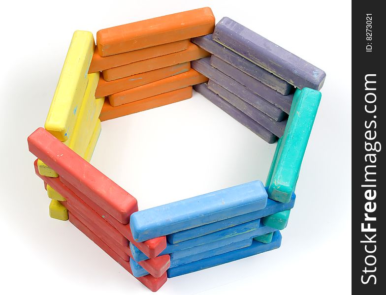 Hexagon From Children Colored Chalk