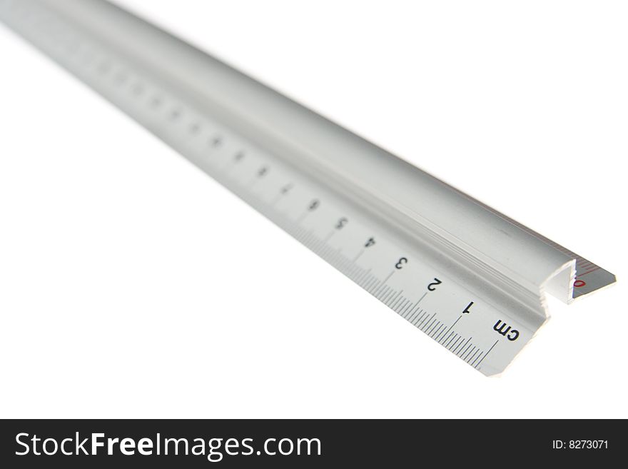 Alloy ruler on white background. Alloy ruler on white background.