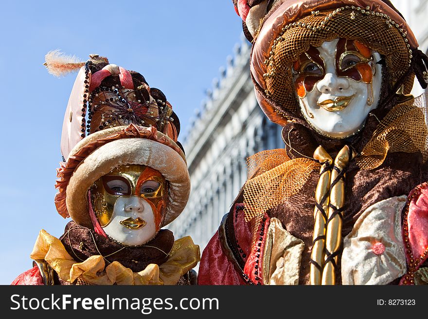 Colourful costumes at the Venice Carnival. Colourful costumes at the Venice Carnival