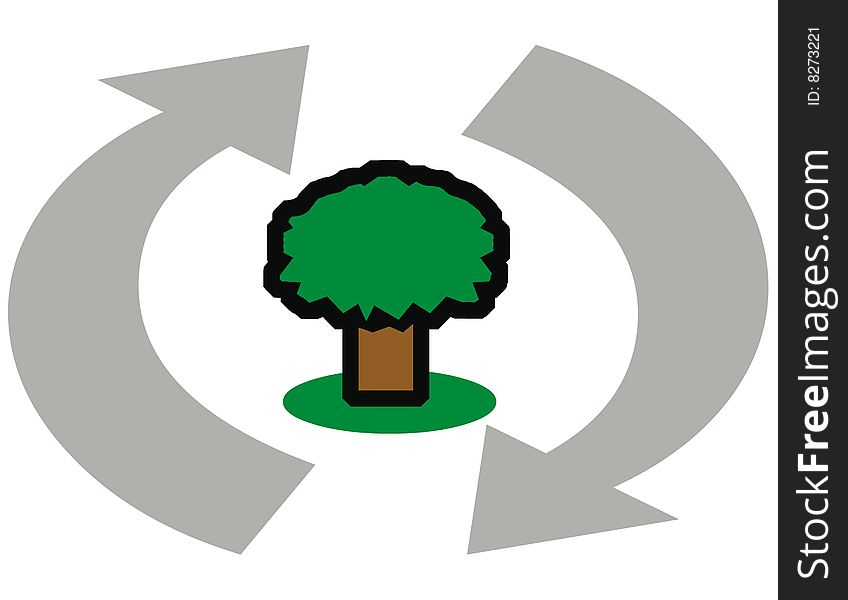 It just makes sense to help the environment and recycle. Computer illustration of a recycle symbol. It just makes sense to help the environment and recycle. Computer illustration of a recycle symbol.