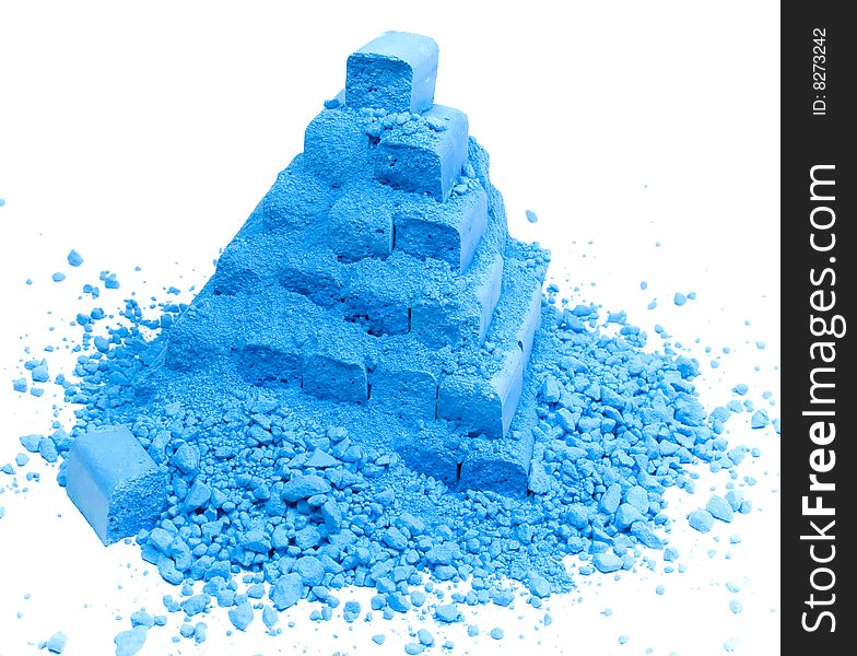 Pyramid from blue chalk