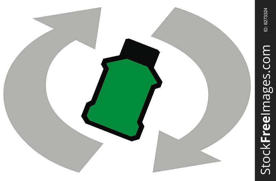 It just makes sense to help the environment and recycle. Computer illustration of recycling plastics. It just makes sense to help the environment and recycle. Computer illustration of recycling plastics.