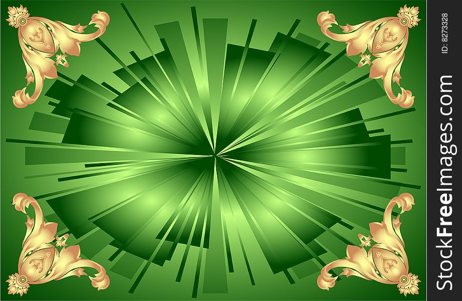 Vector pattern with elements on a green background