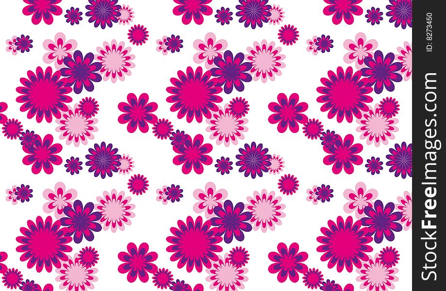 Flower Seamless Pattern - Vector Image