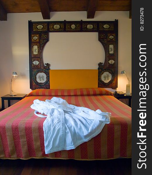 View of bedroom in italian resort