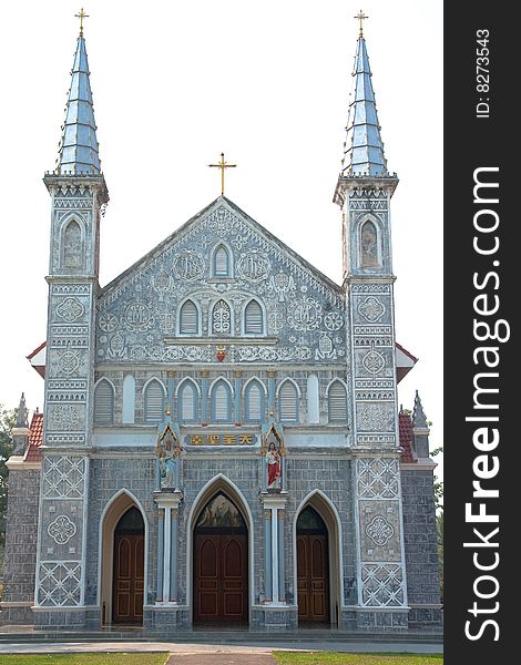 Gothic style, over 100 years old church in Ratchaburi province, Thailand. Gothic style, over 100 years old church in Ratchaburi province, Thailand.