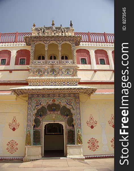 Door in the City Palace of Jaipur in Rajasthan, India. Door in the City Palace of Jaipur in Rajasthan, India