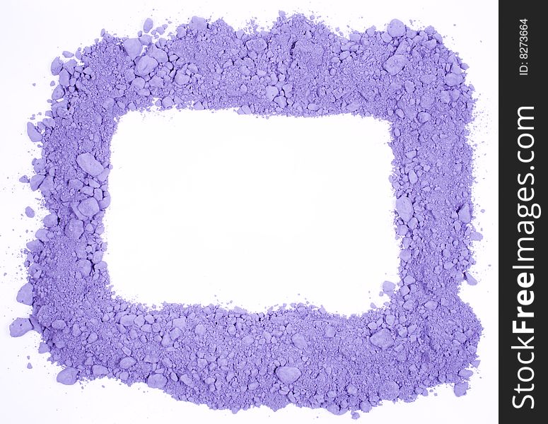 Original horizontal rectangle frame from crushed purple chalk. Original horizontal rectangle frame from crushed purple chalk
