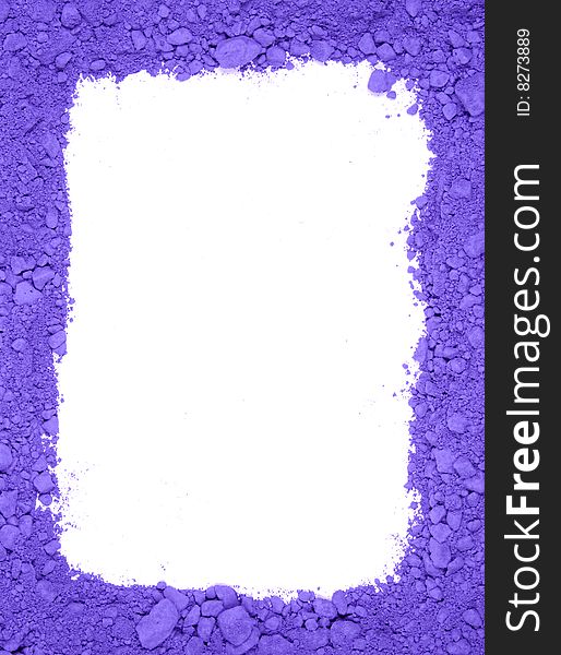Original horizontal rectangle frame from crushed purple chalk. Original horizontal rectangle frame from crushed purple chalk