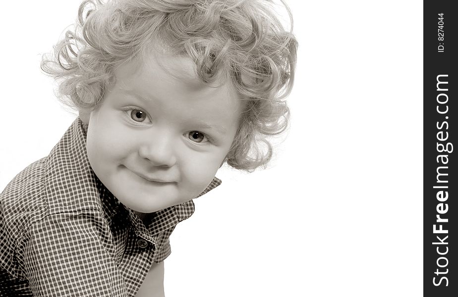 Very Cute Portrait of a Little Boy isolated