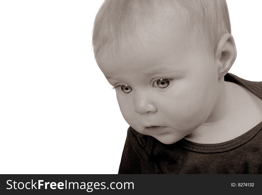 Beautiful Image of a Cute baby Girl On white