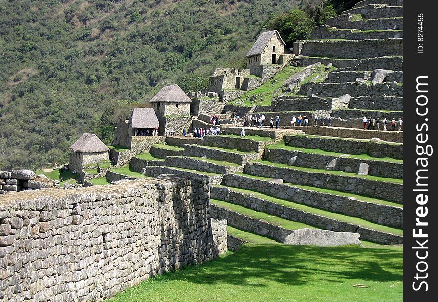 The wonderful view of the archeological site of machu pichu