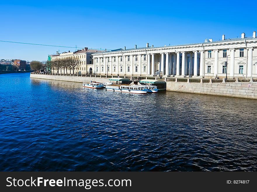 View of a canal in Saint Petersburg, Russia, spring. View of a canal in Saint Petersburg, Russia, spring