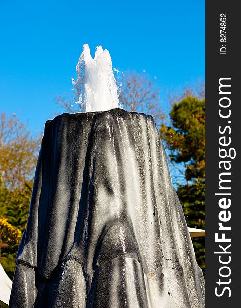 Picture of a volcano shaped fountain