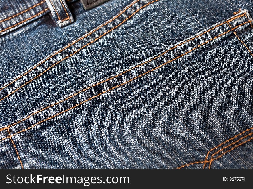 Blue Denim Jeans Pocket