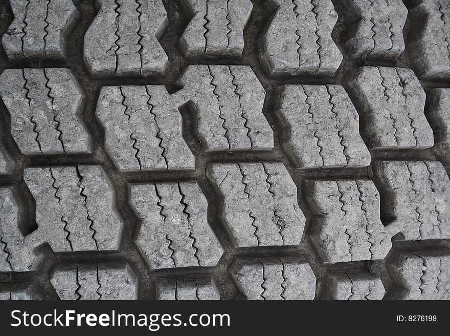 Closeup of a dirty tire