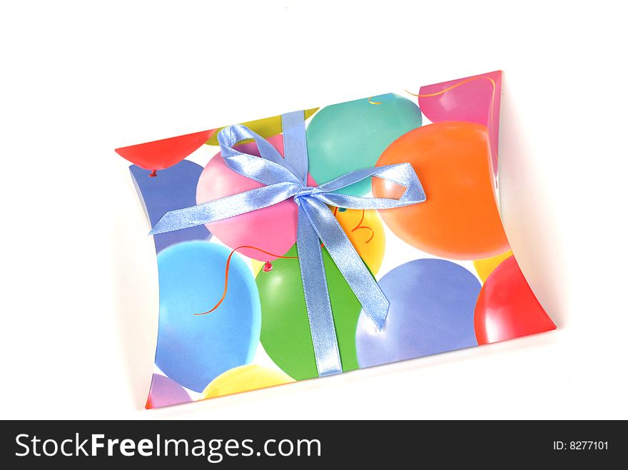 Birthday present gift isolated on white
